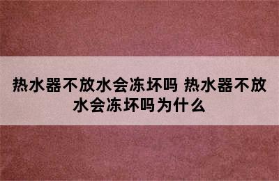 热水器不放水会冻坏吗 热水器不放水会冻坏吗为什么